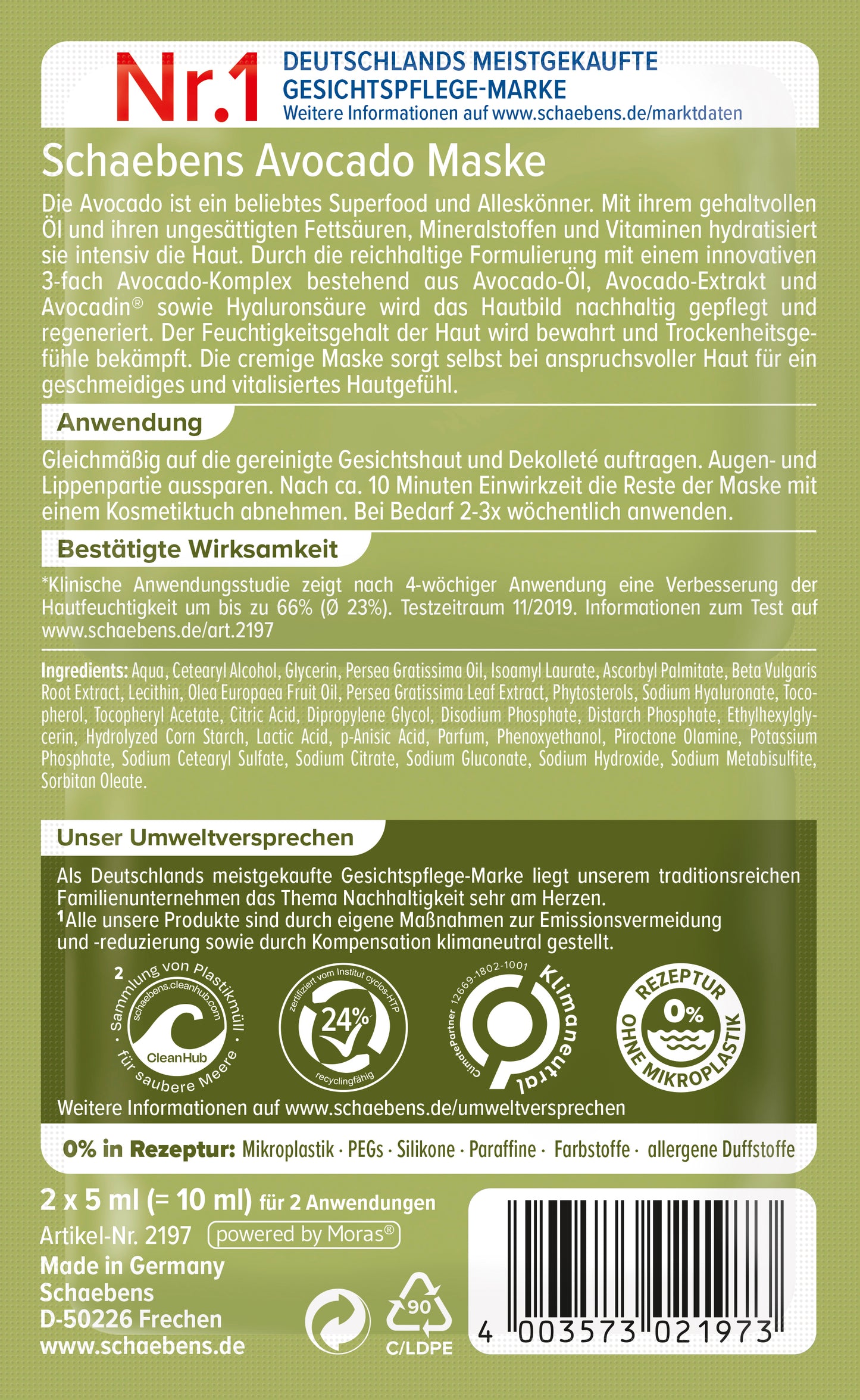 Schaebens Sonderedition Avocado Maske 2 x 5 ml