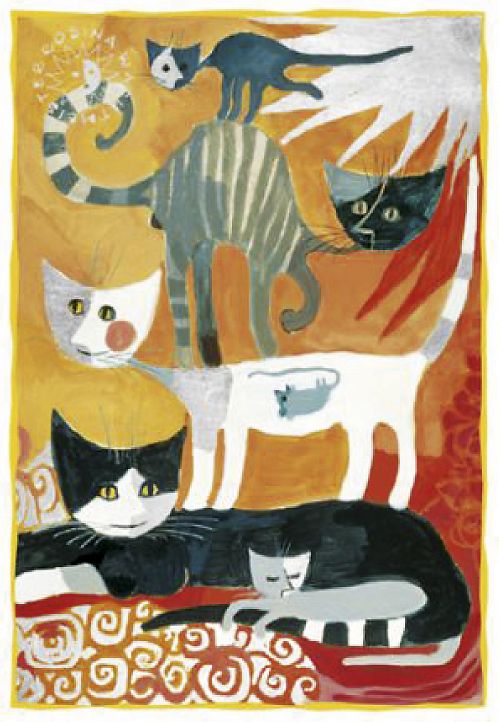 fridolin Kunst Klappkarte Rosina Wachtmeister "Cattowerm"