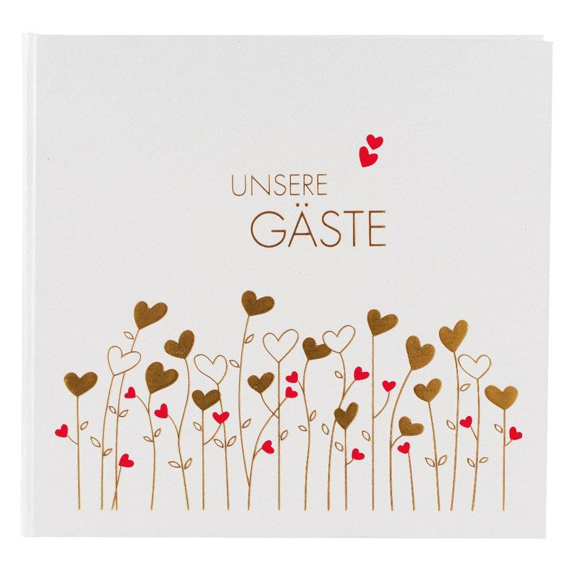 goldbuch Gästealbum Golden Hearts Kunstdruck 3410 Gutes-aus-Deutschland