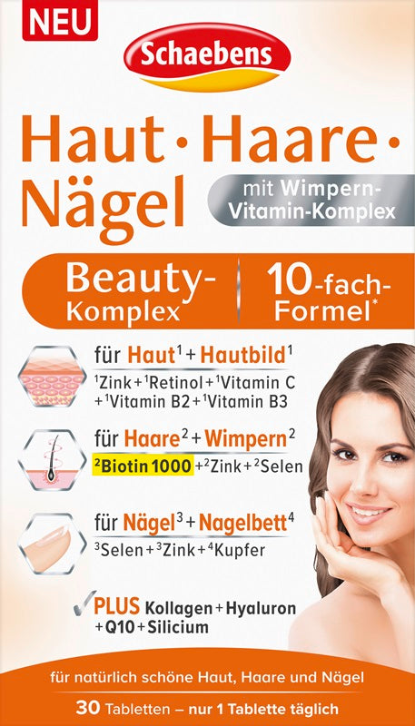 Schaebens Haut, Haare Nägel Beauty Komplex 30 Stk. Schaebens Gutes aus Deutschland