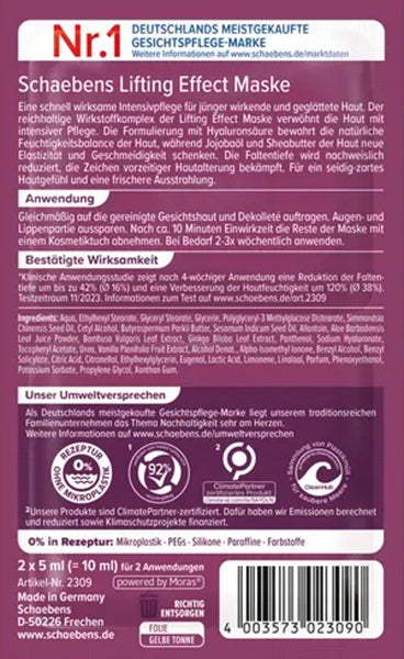 Schaebens Lifting Effekt Maske 2 x 5 ml Schaebens Gutes aus Deutschland