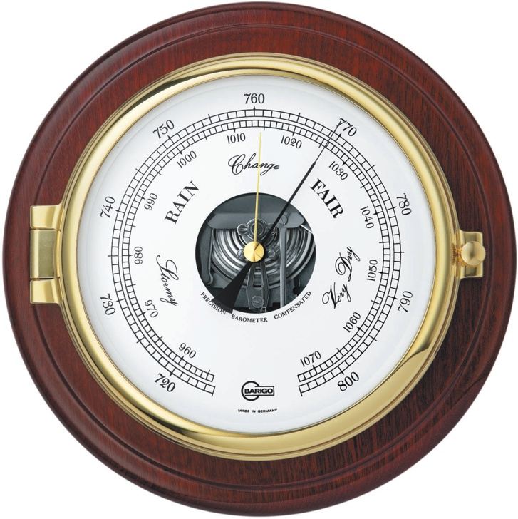 Barigo Serie CAPTAIN Barometer Messing / Mahagoni