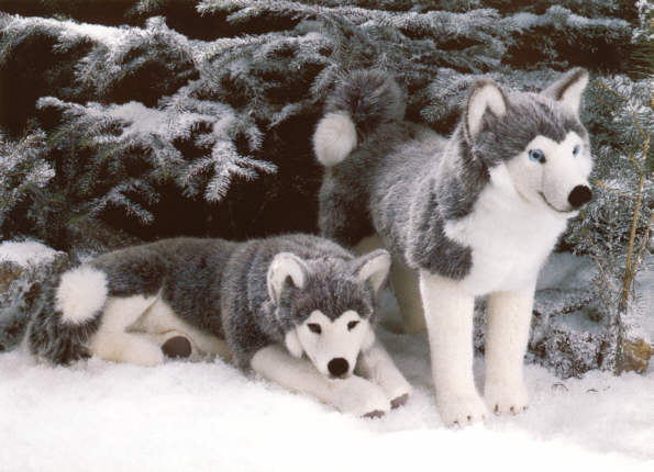 Kösener Plüschtier Husky stehend Kösener Spielzeug Manufaktur Gutes aus Deutschland