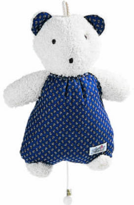 Silke Spieluhr Kuschel-Bärli weiß/blau 23cm