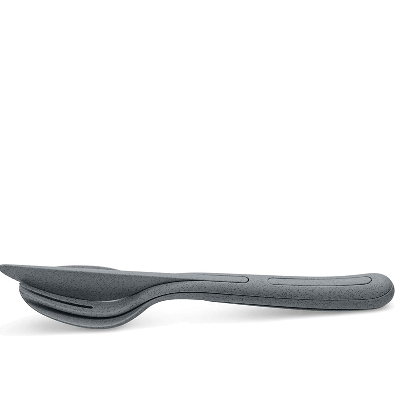 koziol Besteck KLIKK 3-teilig, organic deep grey