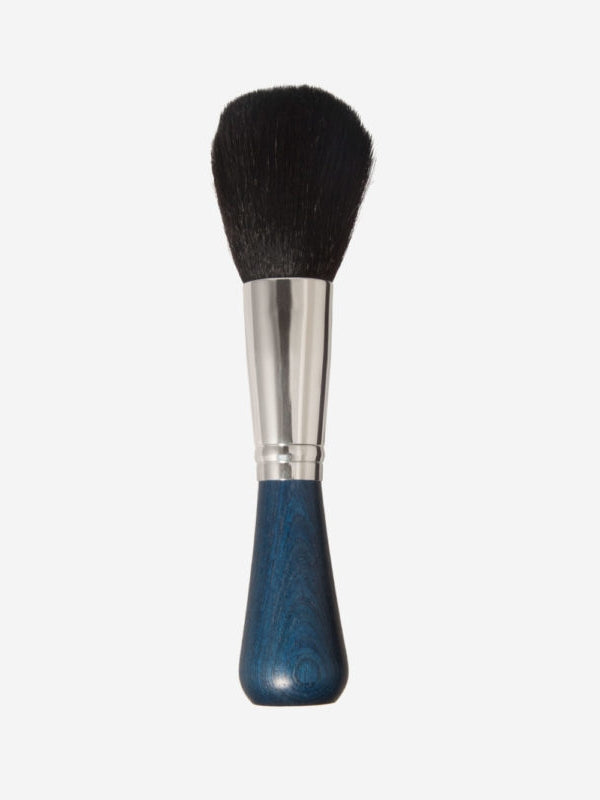 Kost Puderpinsel mit Ziegenhaar 17cm, blauer Griff braun Kost Kamm Gutes aus Deutschland