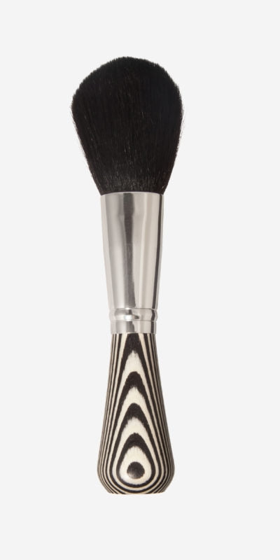 Kost Puderpinsel mit Ziegenhaar 17cm, schwarz-weißer Griff braun Kost Kamm Gutes aus Deutschland