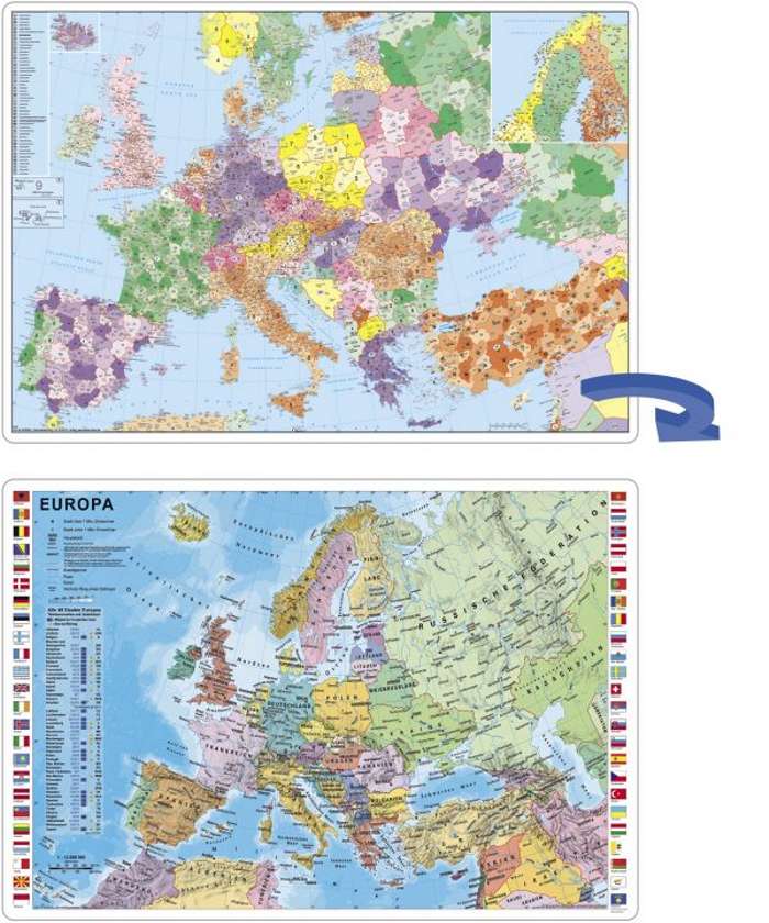 Stiefel 2-seitige Schreibunterlage Europa PLZ / politisch Stiefel Group Gutes aus Deutschland