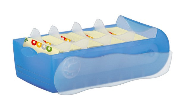 HAN CROCO Kartei Box A7 incl. 5 Stützp. u. 100 Karten blau/klar transl HAN Bürogeräte Gutes aus Deutschland