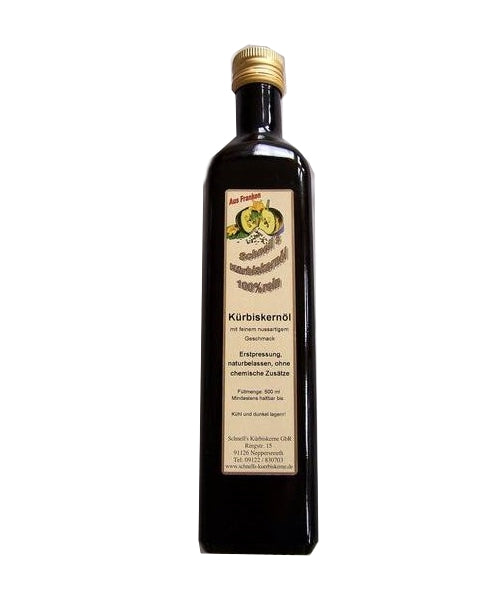 Kürbiskernöl aus erster Pressung, 500ml Schnell Gutes aus Deutschland