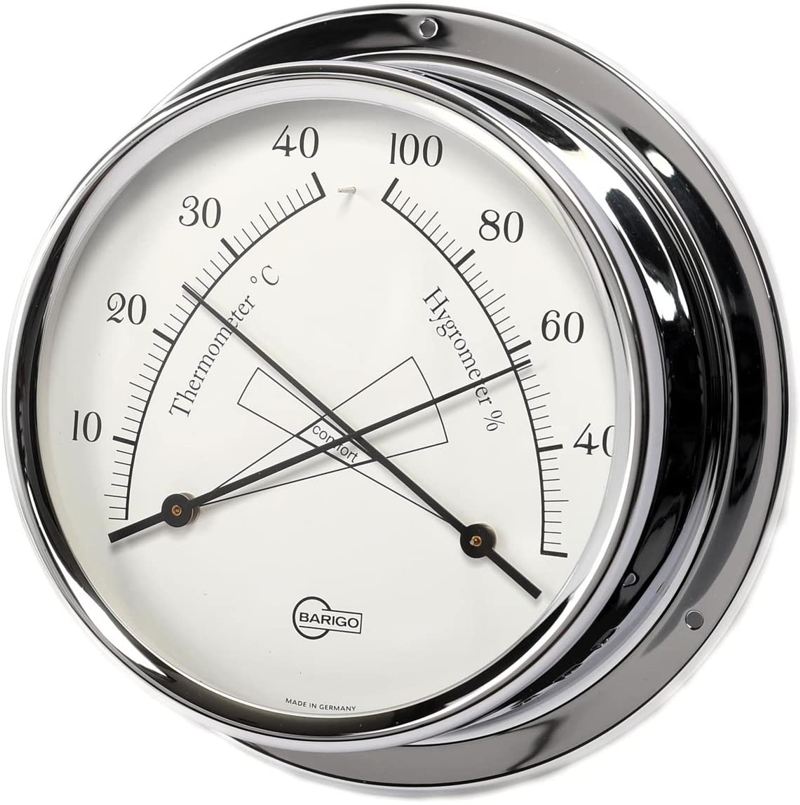 Barigo Serie REGATTA Chrom Thermometer und Hygrometer