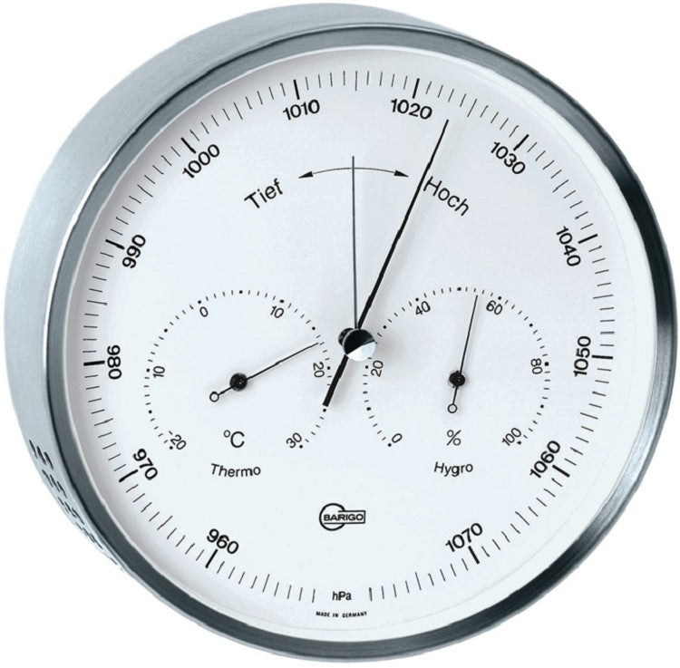 Barigo Serie STEEL Wetterstation mit Barometer Hygrometer Thermometer