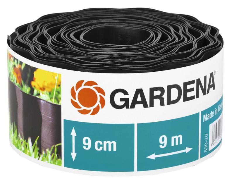 GARDENA Beeteinfassung, braun, Rolle 9 cm hoch, 9 m lang