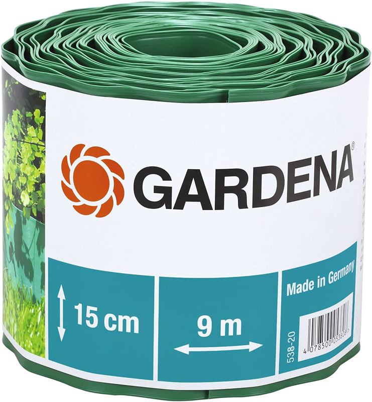 GARDENA Beeteinfassung, grün, Rolle 15cm hoch, 9m lang