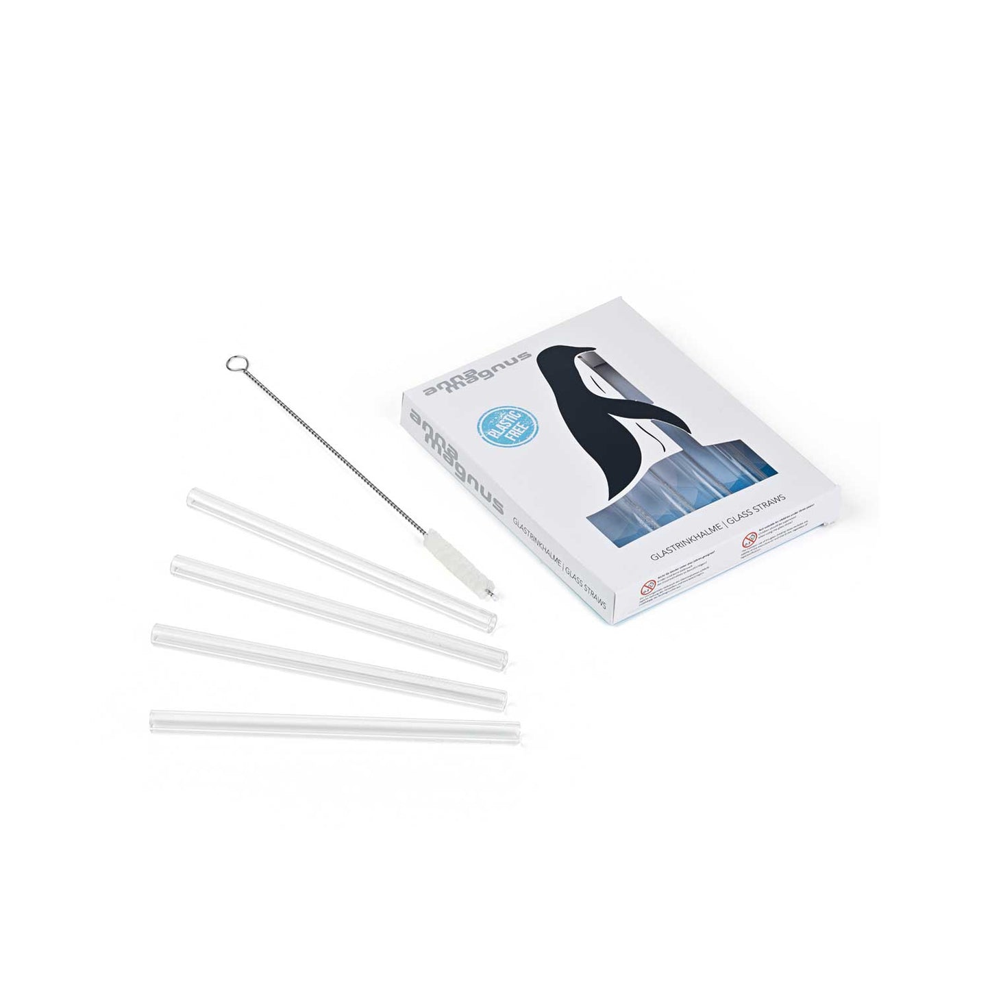 Glastrinkhalme 4-er Set, inkl. Reinigungsbürste 15cm Zielonka Gutes aus Deutschland