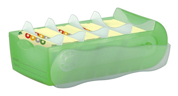 HAN CROCO Kartei Box A8 incl. 5 Stützpl. u. 100 Karten grün/klar