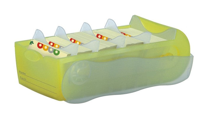 HAN CROCO Kartei BoxA8 incl. 5 Stützpl. u. 100 Karten gelb/klar transl. HAN Bürogeräte Gutes aus Deutschland