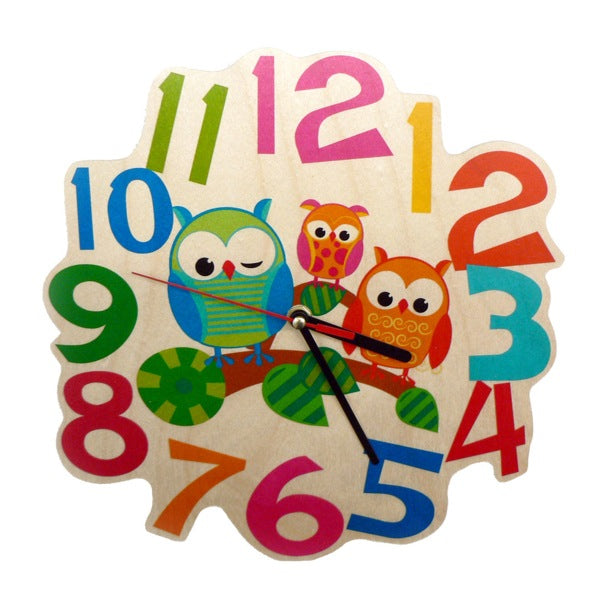 Hess Wanduhr Quarz - Eulen Hess Holzspielzeug Gutes aus Deutschland