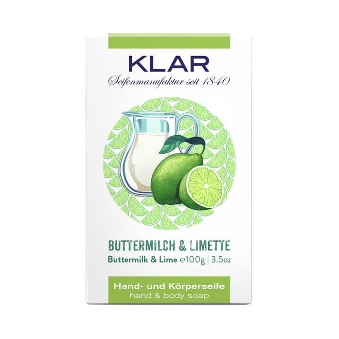 Klar Seife Buttermilch & Limette 100g, palmölfrei Klarseifen Gutes aus Deutschland