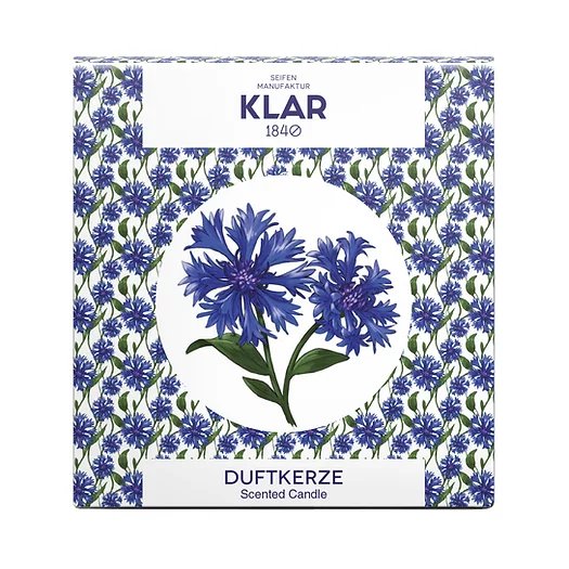 Klar Duftkerze Blaue Blume Lavendel