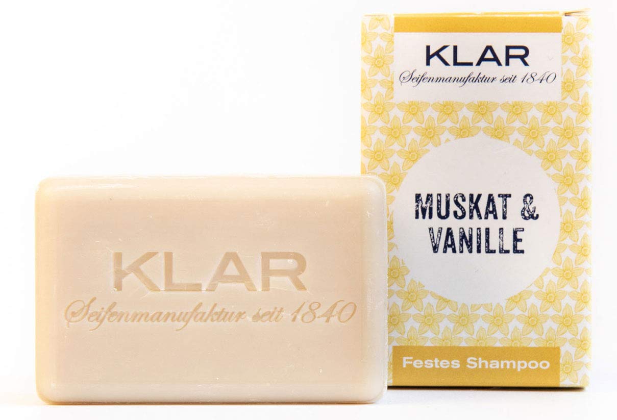 Klar festes Pflegeshampoo Muskat & Vanille, 100g Klarseifen Gutes aus Deutschland