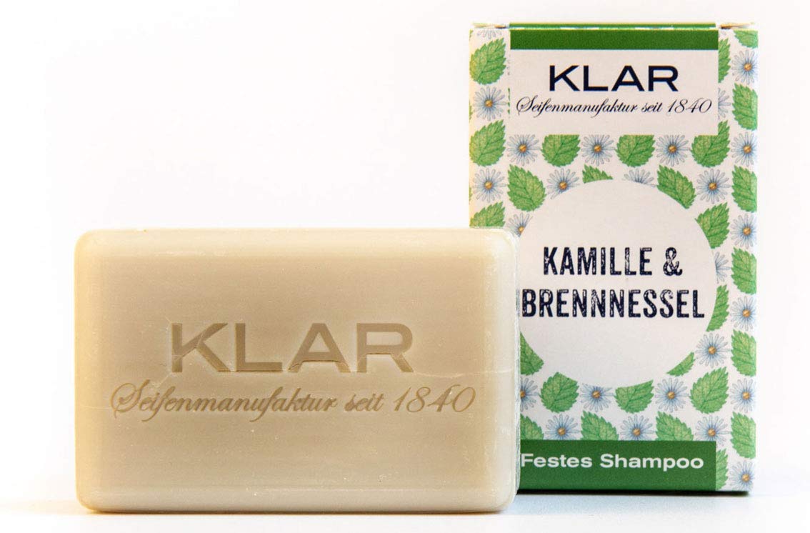 Klar festes Pflegeshampoo Kamille & Brenessel, 100g Klarseifen Gutes aus Deutschland