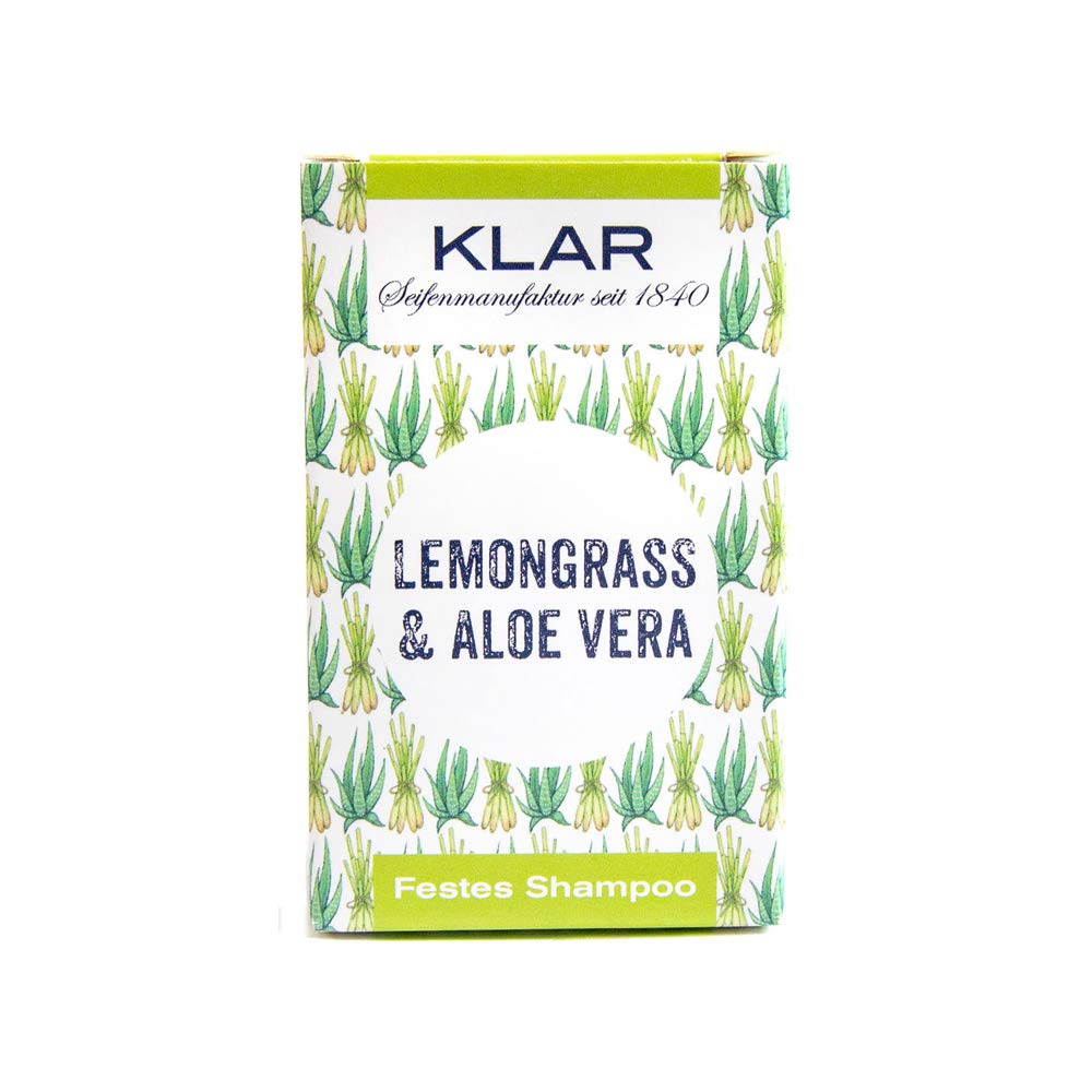 Klar festes Pflegeshampoo Lemongrass & Aloe Vera, 100g Klarseifen Gutes aus Deutschland