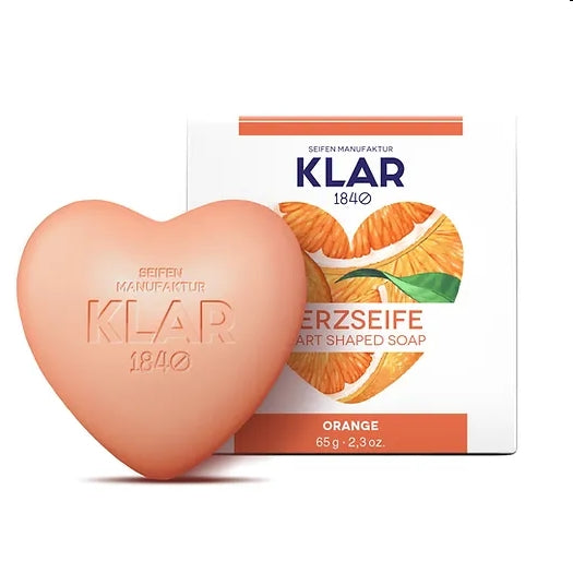 Klar Herzseife Orange, palmölfrei 65g Klarseifen Gutes aus Deutschland