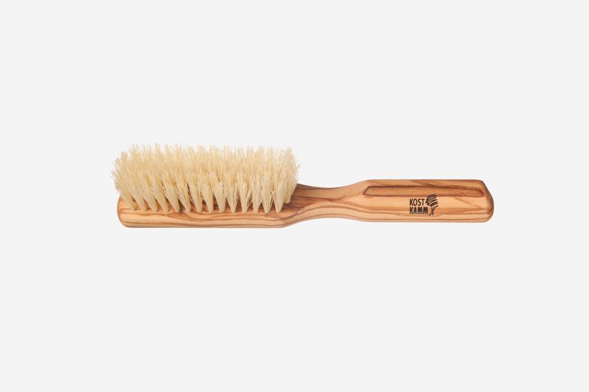 Kost vegane Holzbürste Olive, 5--reihig mit reinen Sisalborsten braun