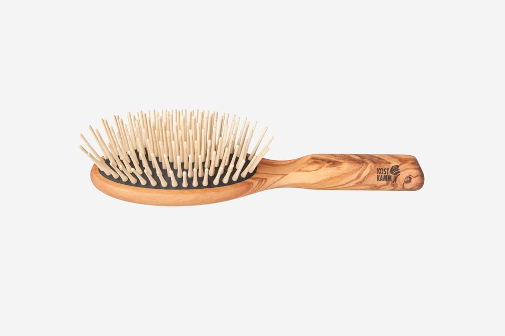 Kost Holzbürste Olivenholz, 9-reihig extra lange Holznoppen braun Kost Kamm Gutes aus Deutschland