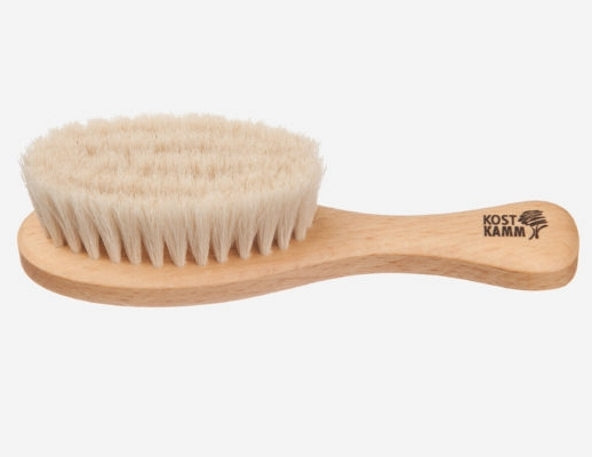 Kost Mini-Babybürste, Buche, sehr weiches Ziegenhaar braun Kost Kamm Gutes aus Deutschland