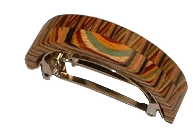 Kost Zopfspange Holz hell gemustert braun Kost Kamm Gutes aus Deutschland