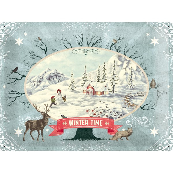 Nostalgic Art Blechschild Winter Time, 30 x 40 cm