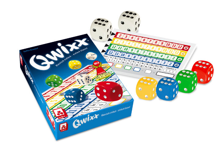 NSV Qwixx - das spannende Würfelspiel Nürnberger Spielkarten Verlag Gutes aus Deutschland