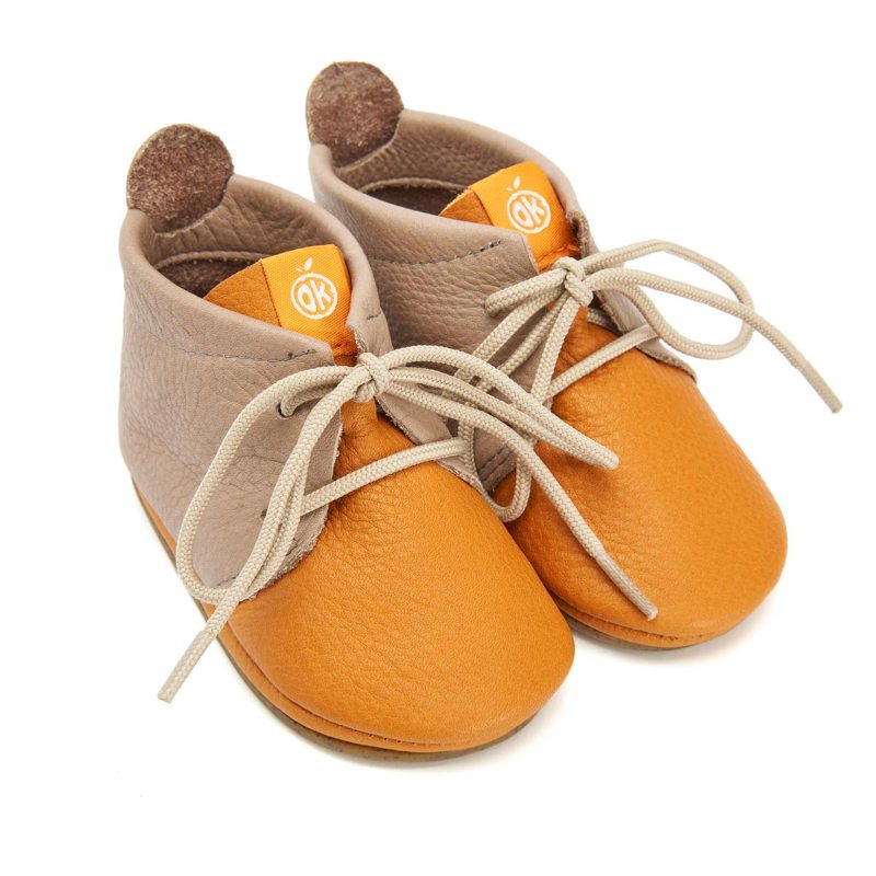 Orangenkinder Barfußschuhe AMIGO Schnürer hellbraun Orangenkinder Gutes aus Deutschland