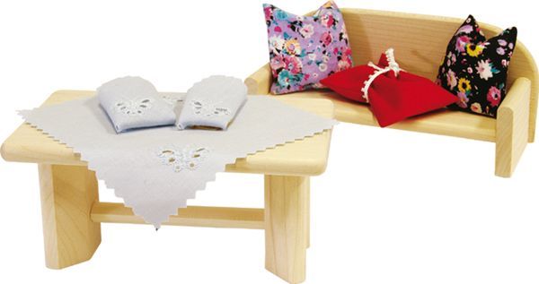 Rülke Holzspielwaren Kissen für Puppenstube und Tischdecke