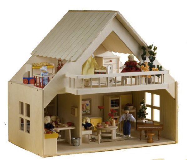 Rülke Holzspielwaren Puppenhaus mit Balkon Rülke Gutes aus Deutschland