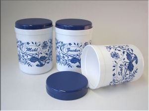 Sonja Plastic Vorratsdose Mehl, Zucker, Salz 1l, Zwiebelmuster