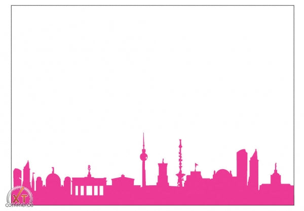 44spaces City Skyline Postkarte pink
