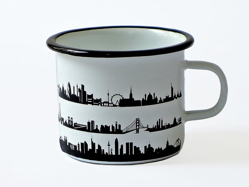 44spaces City Skyline Emaille Tasse / Mug