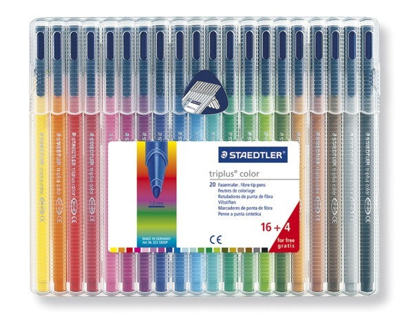 STAEDTLER triplus color Fasermaler - Box mit 20 Farben