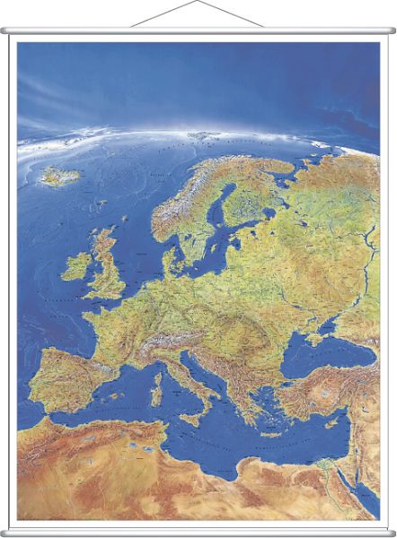Stiefel Wandkarte Europa Panorama (englisch) mit Metallleiste 97 x 136 cm Stiefel Group Gutes aus Deutschland