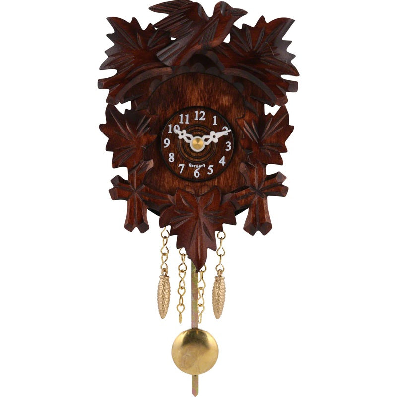 Pendeluhr 14cm Schwarzwalduhr mit Holzziffernblatt und