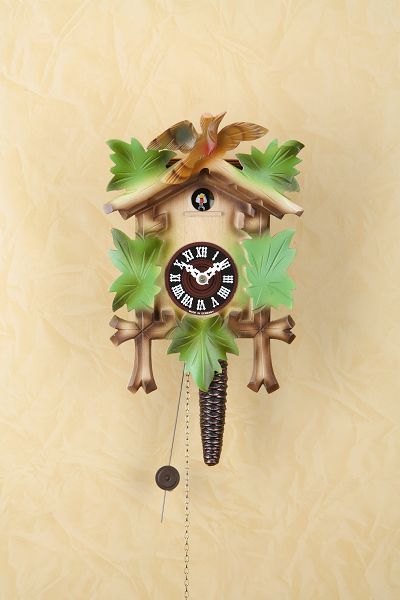 Mechanische Kuckucksuhr 25cm mit Viertelruf und 1 Tag Kettenzugwerk