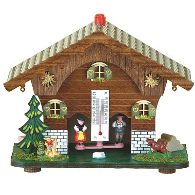 Wetterhaus Berghütte 13cm mit Enzian