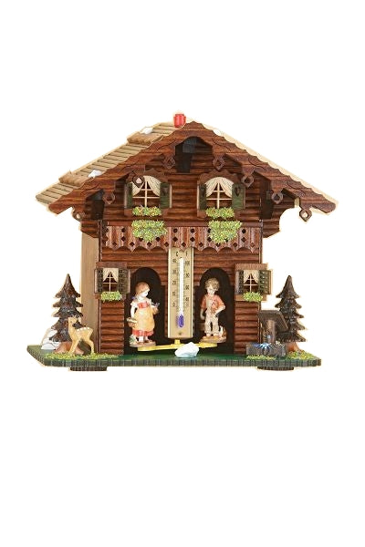 Wetterhaus Berghütte 20cm Exclusiv mit Holzfiguren