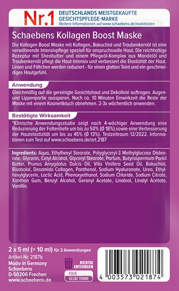 Schaebens Kollagen Boost Maske 2 x 5 ml