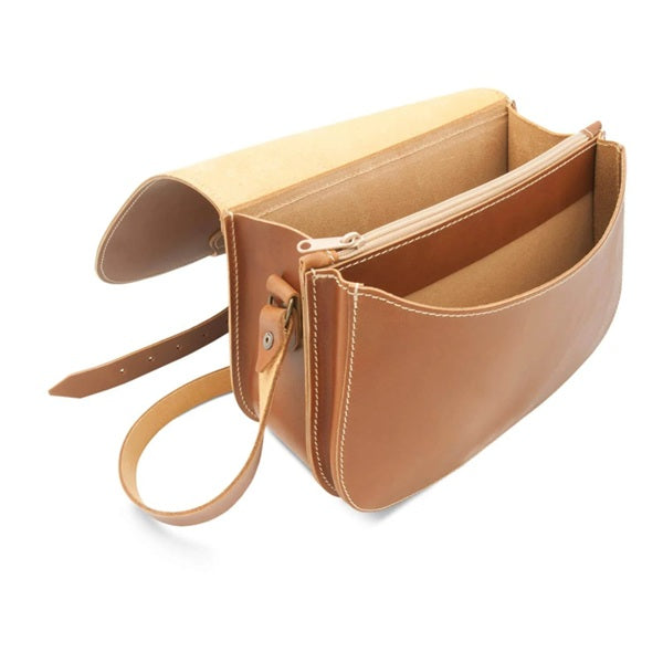Thielemann Leder Damenhandtasche (Jagdtasche), 3 Fächer, caramelbraun