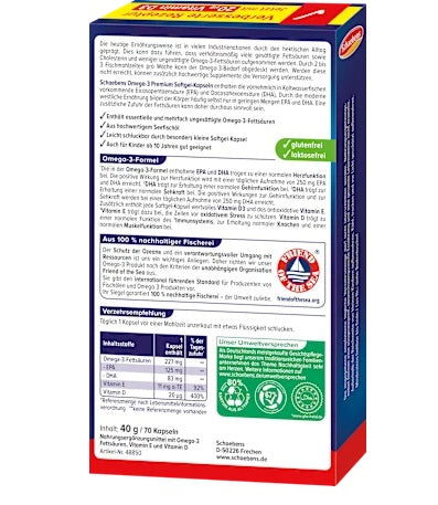 Schaebens Omega-3 Premium Lachs, 70 Kapseln