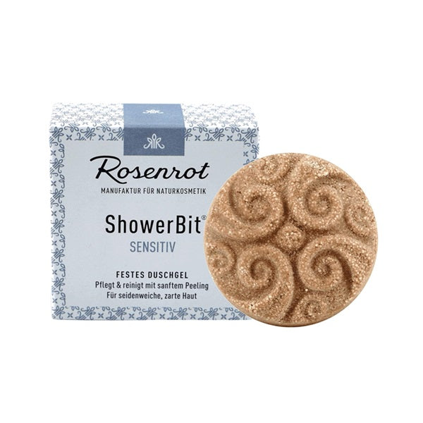 Rosenrot Festes ShowerBit® - Sensitiv für die tägliche Körperpflege 60g Rosenrot Gutes-aus-Deutschland